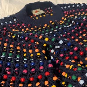 FARM Rio Multicolor Beaded Crew Neck Sweater